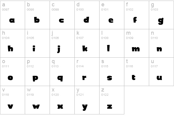 Crimewave BB lowercase a-z preview