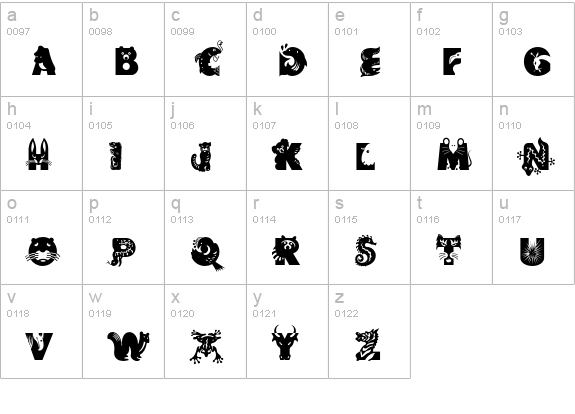 Critter Std lowercase a-z preview