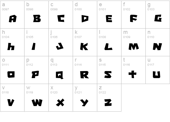 Cro-Magnum lowercase a-z preview