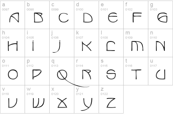 CroateDisplayCaps lowercase a-z preview