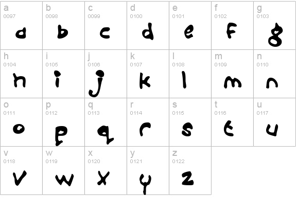 Croobie lowercase a-z preview