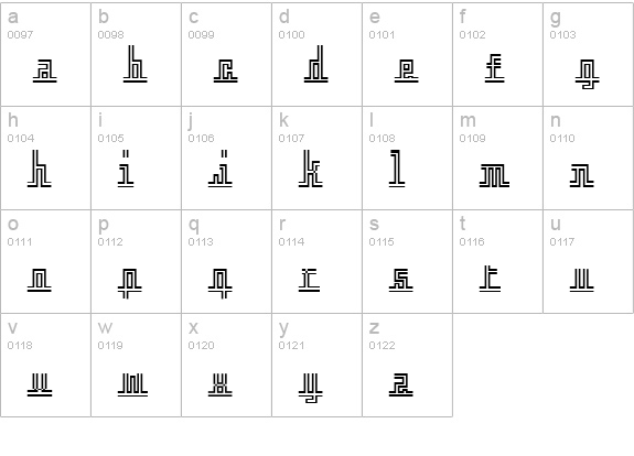 Crossbar lowercase a-z preview