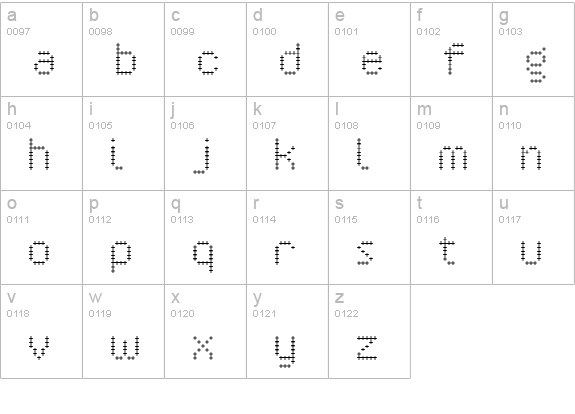 Crossover Light lowercase a-z preview