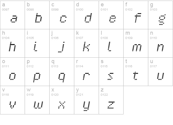 Crossover Oblique lowercase a-z preview