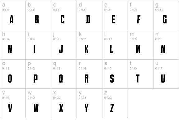 Croteau-Regular lowercase a-z preview