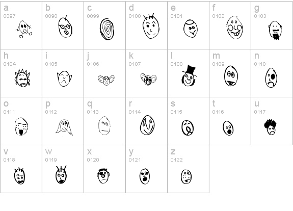 Crud Heads lowercase a-z preview