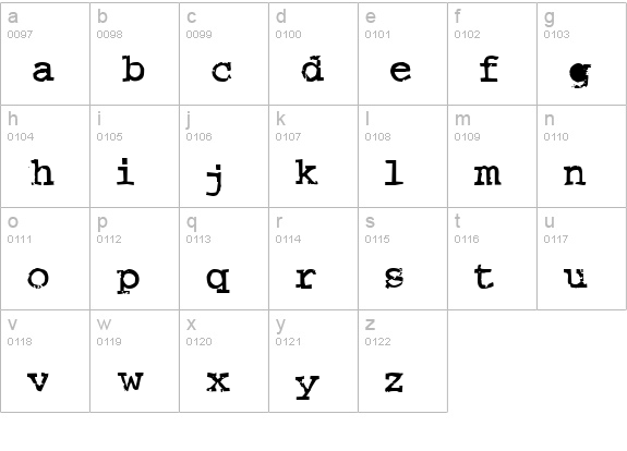 Crud Regular lowercase a-z preview