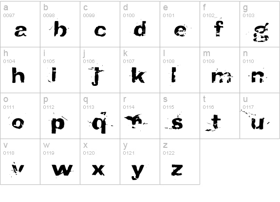 CrunchyFaxPhont lowercase a-z preview
