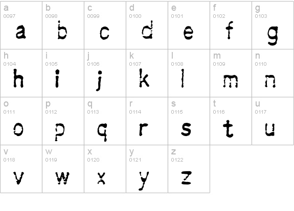 Crunk lowercase a-z preview