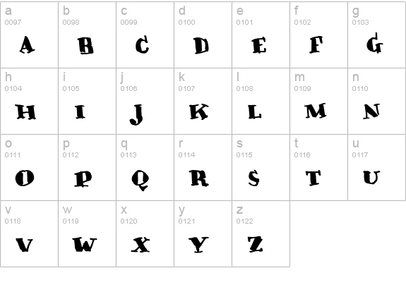 Crunky lowercase a-z preview