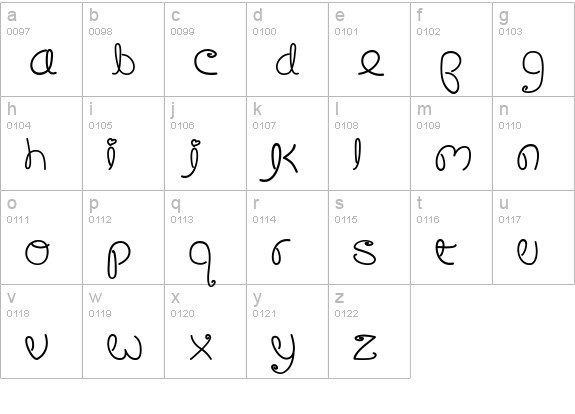 Crushed Out Girl Pen lowercase a-z preview