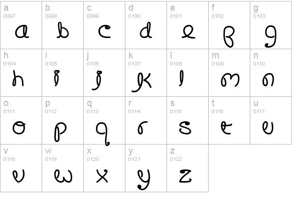 Crushed Out Girl Sharpie lowercase a-z preview