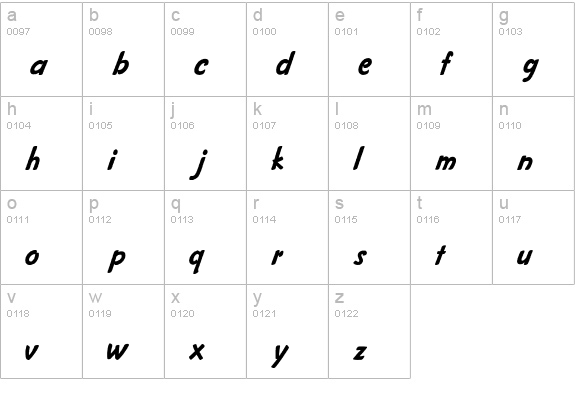 Crusiee-Normal lowercase a-z preview