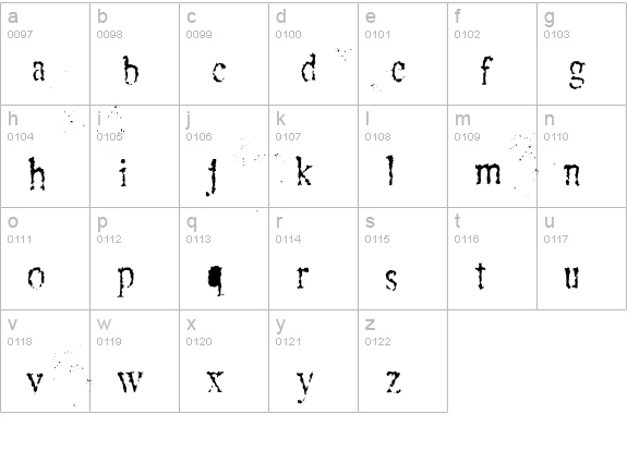 Crusti lowercase a-z preview