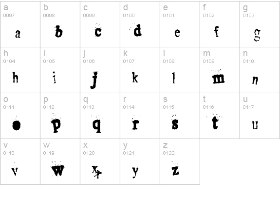 CrustiWacky lowercase a-z preview