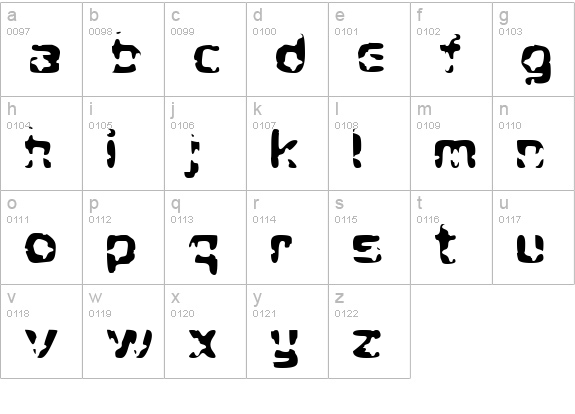 Crying Star lowercase a-z preview
