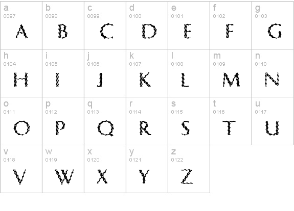 CrypTiX lowercase a-z preview
