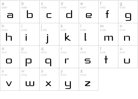 Crystal clear lowercase a-z preview