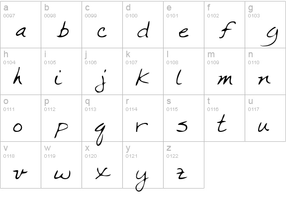 CrystalsHand lowercase a-z preview