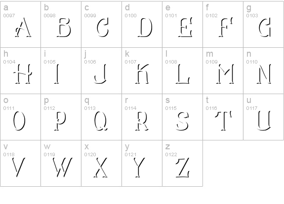CS Mulan Shadow lowercase a-z preview