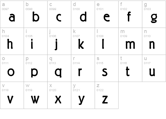 Cuarto lowercase a-z preview