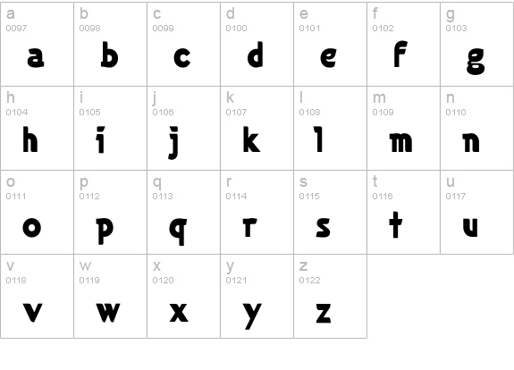 Cuban-Black lowercase a-z preview