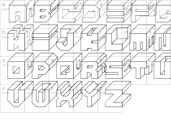 Cube lowercase a-z preview