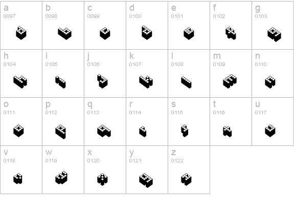 Cubicle lowercase a-z preview