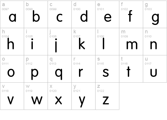 Cuida lowercase a-z preview