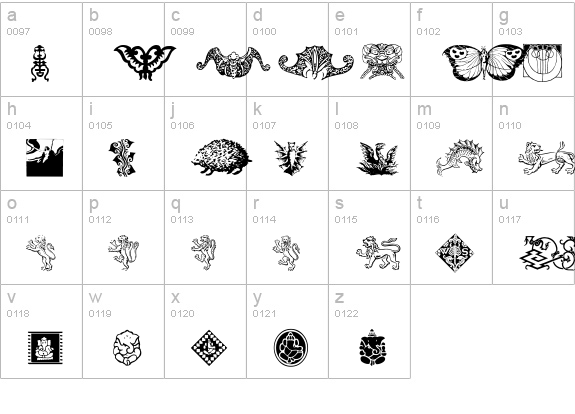 Cultural Icons lowercase a-z preview