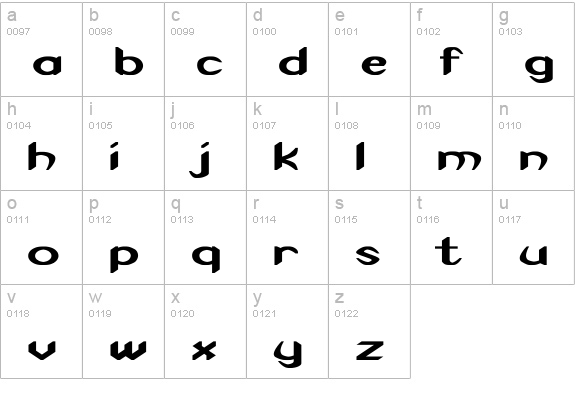 Cuneiform Ex Bold lowercase a-z preview