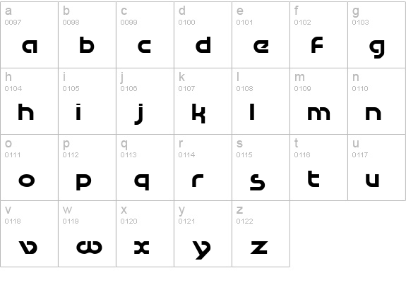 Cupertino Regular lowercase a-z preview