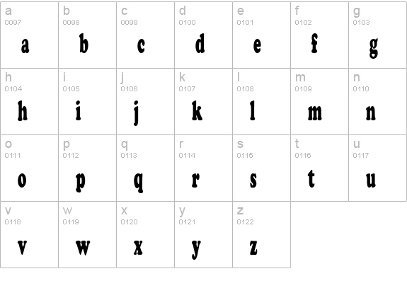 Cupid-Condensed Normal lowercase a-z preview