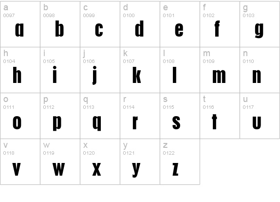 Cupido lowercase a-z preview