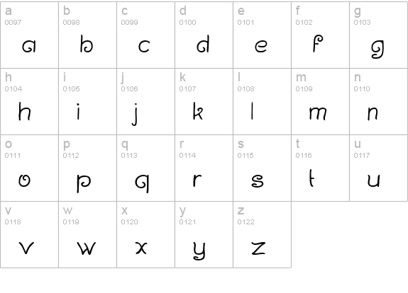 Curlmudgeon lowercase a-z preview
