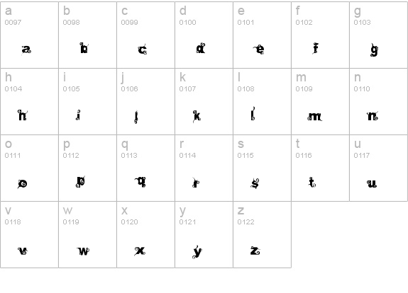 curly lowercase a-z preview