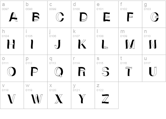 CurlyRibbons lowercase a-z preview