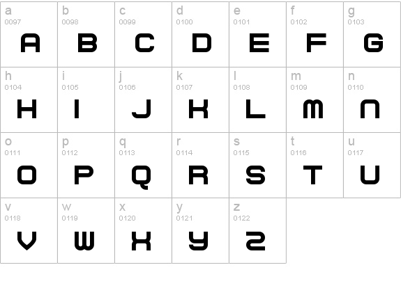 Curvert lowercase a-z preview