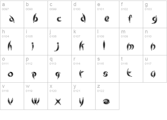 Cute Line lowercase a-z preview