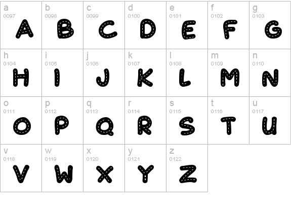 Cute Stitch lowercase a-z preview