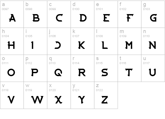 CYBERTOOTH lowercase a-z preview
