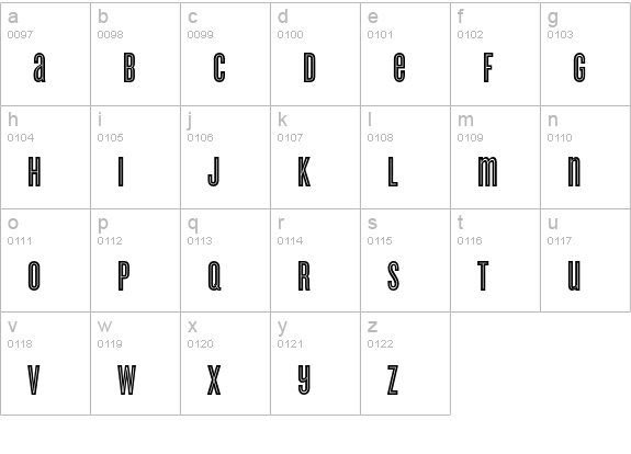Cyclone Shaded lowercase a-z preview