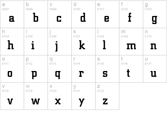 CyprusMedium lowercase a-z preview
