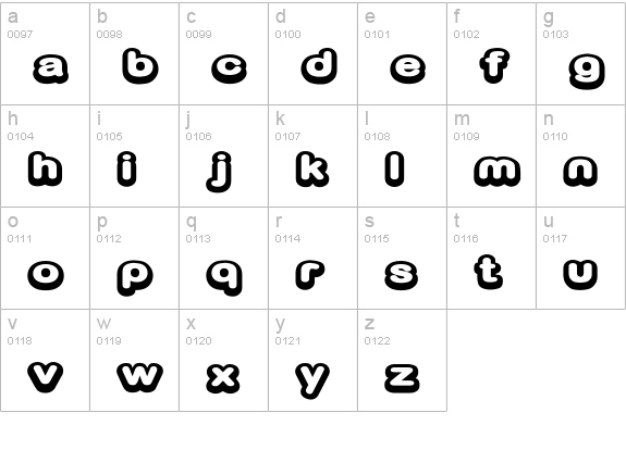 D3 Biscuitism Bold lowercase a-z preview