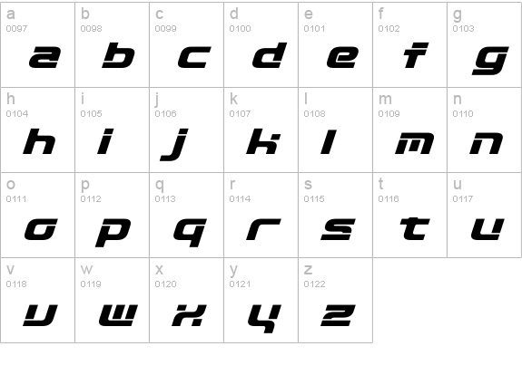 D3 Circuitism Oblique lowercase a-z preview