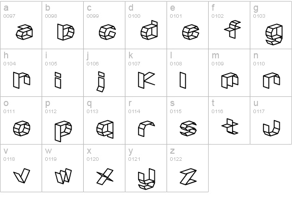 D3 Craftism lowercase a-z preview