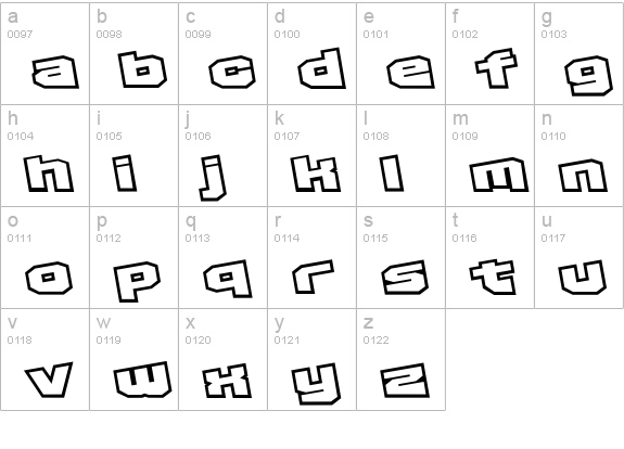 D3 Egoistism outline extra lowercase a-z preview