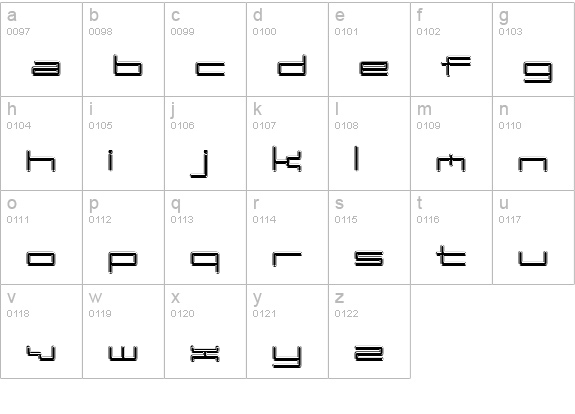 D3 PipismS lowercase a-z preview