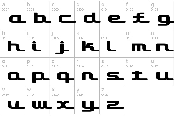 D3 Roadsterism Wide lowercase a-z preview