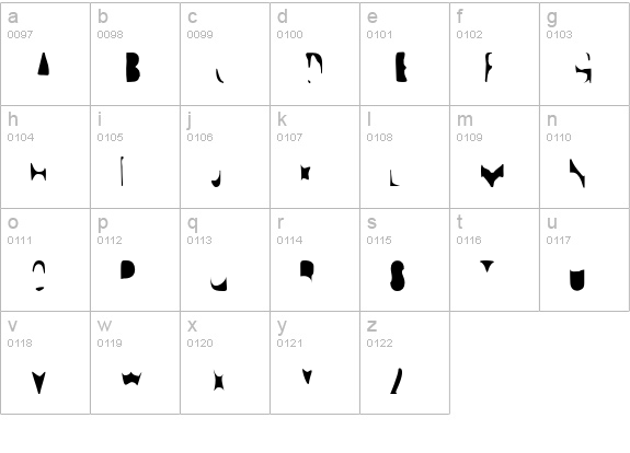 D44Caps-Light lowercase a-z preview